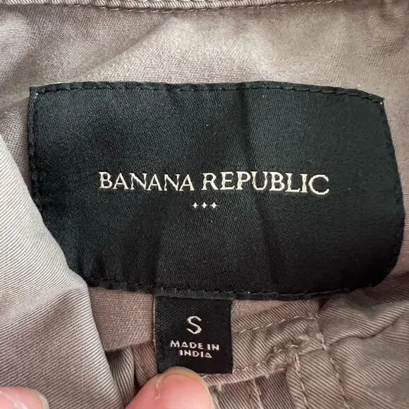 Banana Republic Gray Lightweight Belted Jacket Size Small - Picture 6 of 7